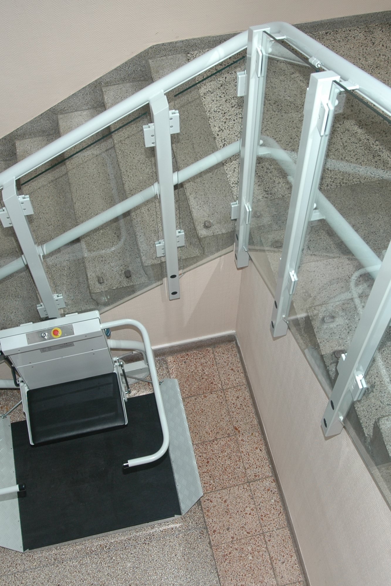 Plateautraplift Polar, bovenaanzicht trap